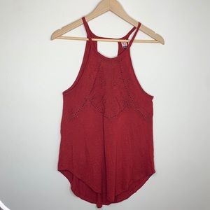 Love on a hanger red tank top, size small